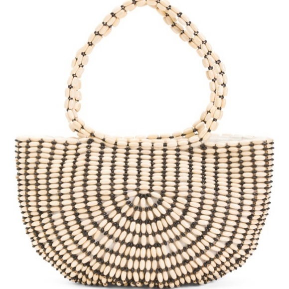Brand new, tags missing Rachel Ashwell wooden beaded handbag. - Picture 1 of 3